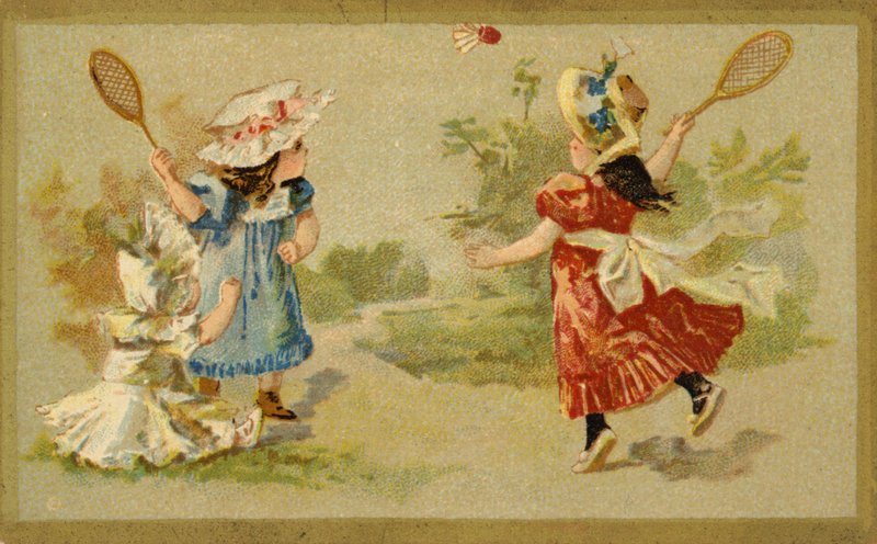 Girls Playing Shuttlecock by French School