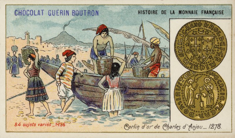 Gold Carlin of Charles of Anjou by French School