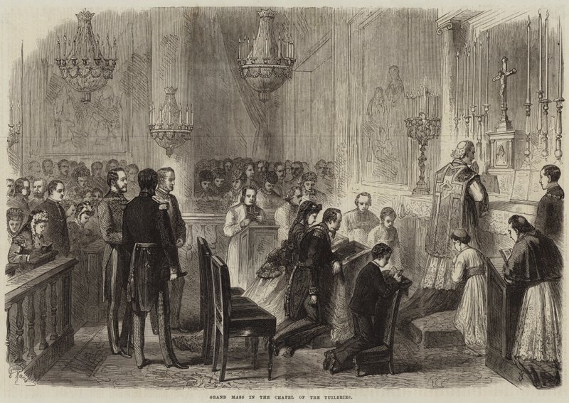 Grand Mass in the Chapel of the Tuileries by French School
