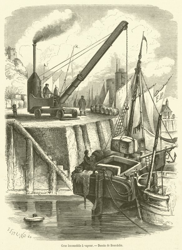 Steam locomotive crane by French School