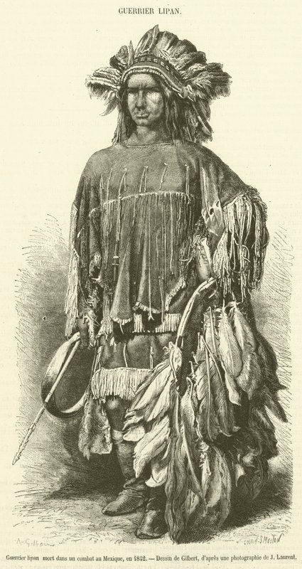 Lipan Warrior Killed in a Battle in Mexico, 1842 (engraving) by French School