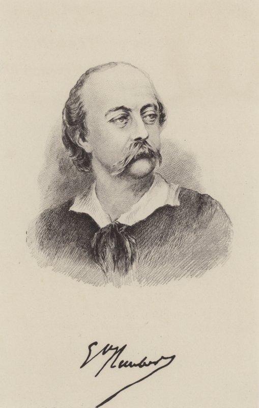 Gustave Flaubert, French Novelist (engraving) by French School