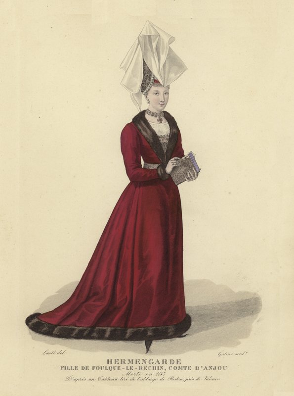 Hermengarde, daughter of Fulk IV, Count of Anjou by French School