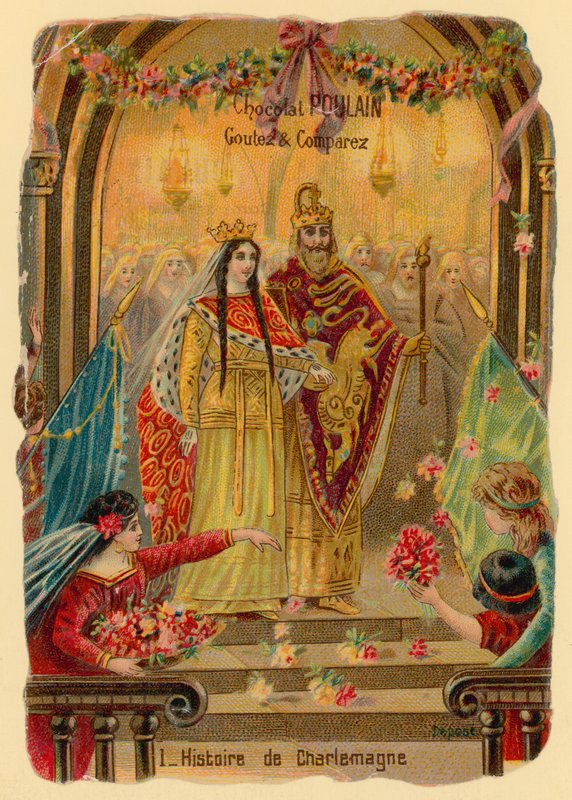 History of Charlemagne, founder of the Carolingian Empire (c. 742-814) by French School