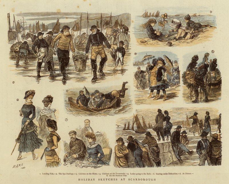 Holiday Sketches at Scarborough by French School