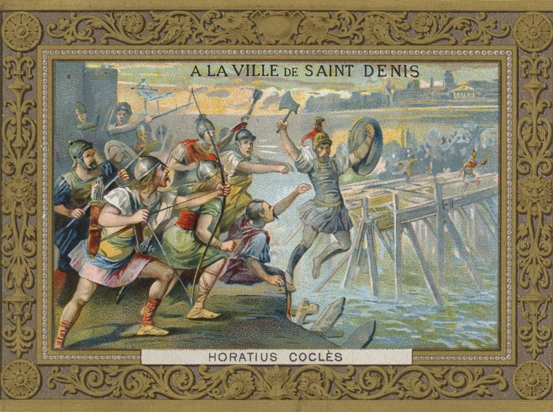 Horatius Cocles Throwing Himself into the River Tiber, 6th Century BC by French School