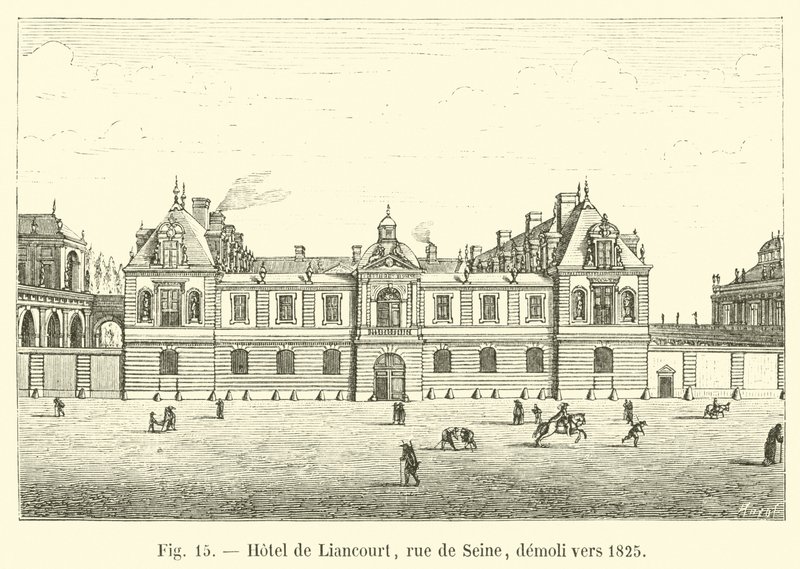 Hotel de Liancourt, Seine Street, demolished around 1825 by French School