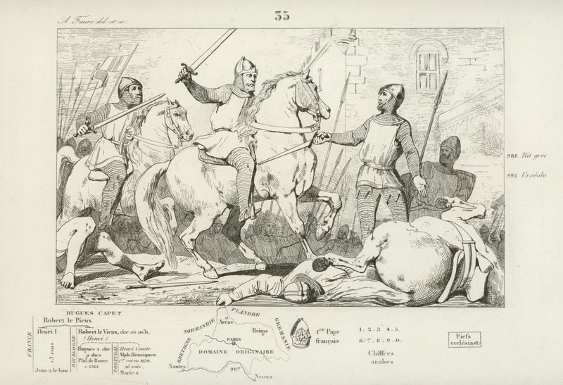 Hugh Capet captures Charles of Lorraine, 991 by French School