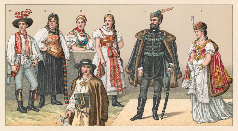 Hungary and Croatia Costume by French School