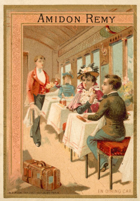 In the dining car by French School