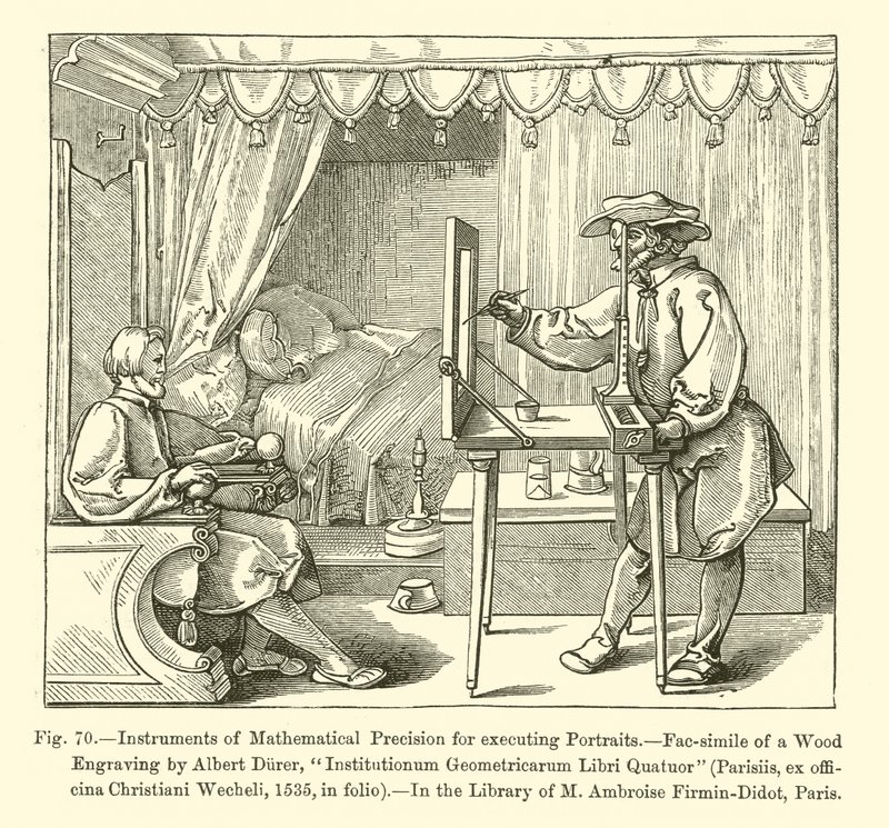 Instruments of Mathematical Precision for executing Portraits by French School
