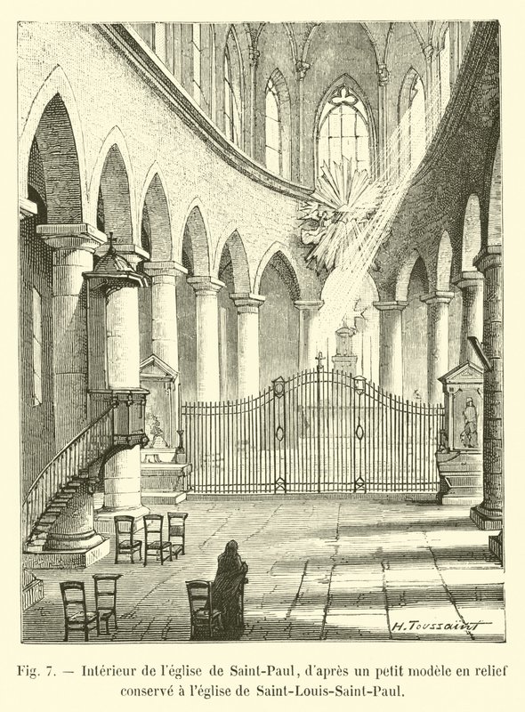 Interior of the Church of Saint-Paul, after a small relief model kept at the Church of Saint-Louis-Saint-Paul by French School