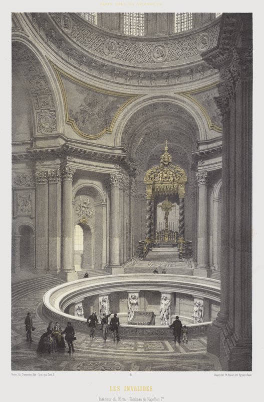 Interior of the dome and tomb of Napoleon I, Les Invalides, Paris by French School