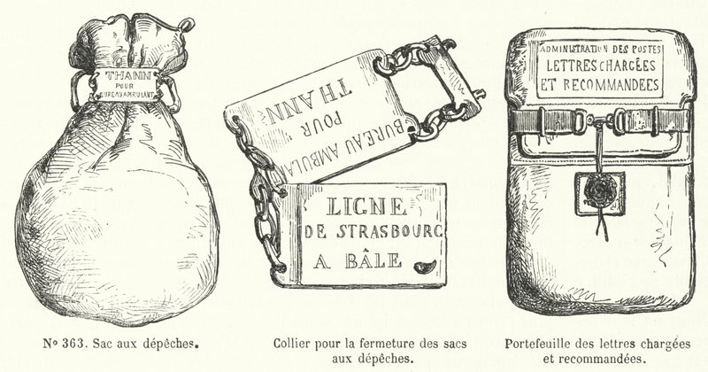 Items Used by the French Postal Service (engraving) by French School