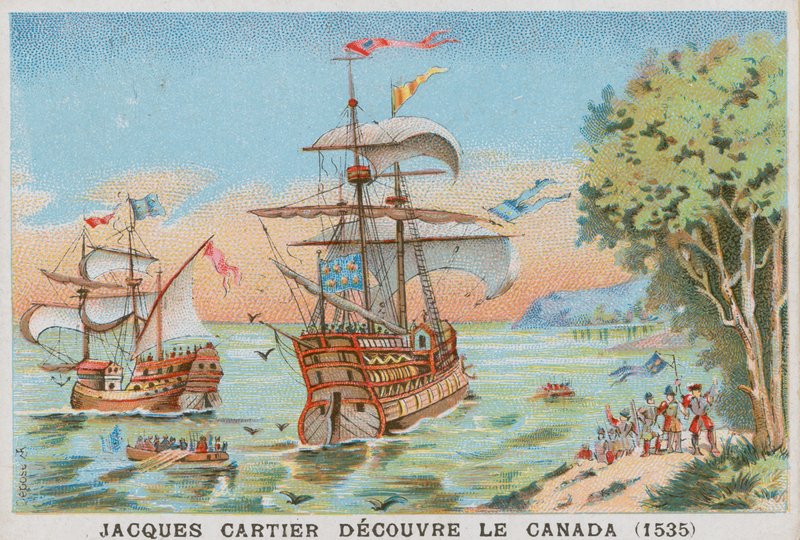 Jacques Cartier Discovering Canada, 1535 by French School