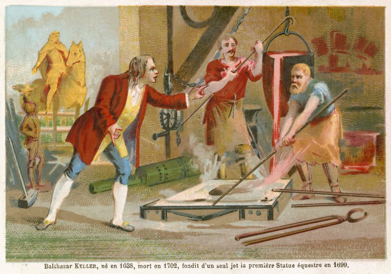 Jean-Balthazar Keller Casting the First Equestrian Statue in 1699 by French School