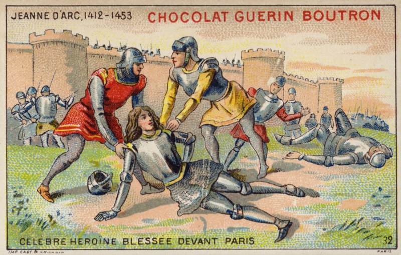 Joan of Arc wounded before the walls of Paris by French School
