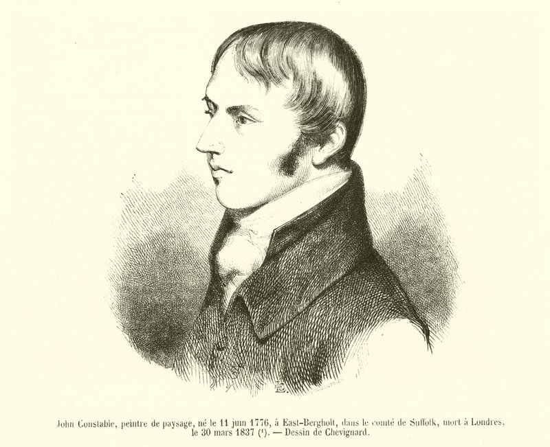 John Constable, Landscape Painter, Born June 11, 1776, in East-Bergholt, Suffolk, Died in London, March 30, 1837 by French School