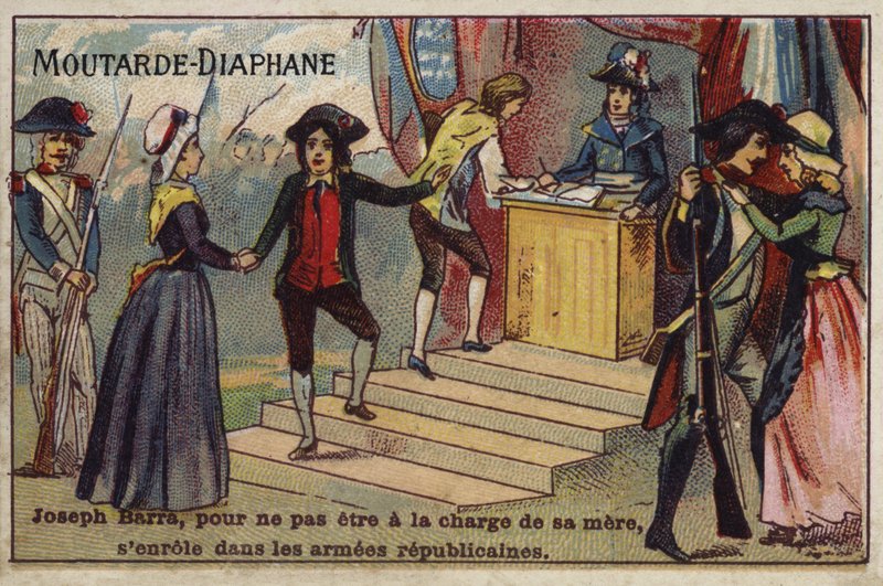 Joseph Bara, French Revolutionary boy soldier, enlisting in the Republican army by French School