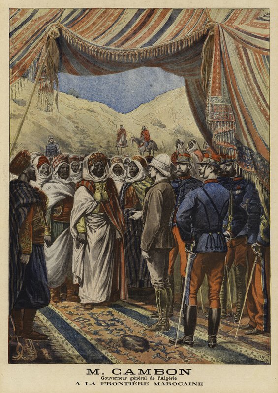 Jules Cambon, French Governor-General of Algeria, at the Moroccan border, 1897 by French School