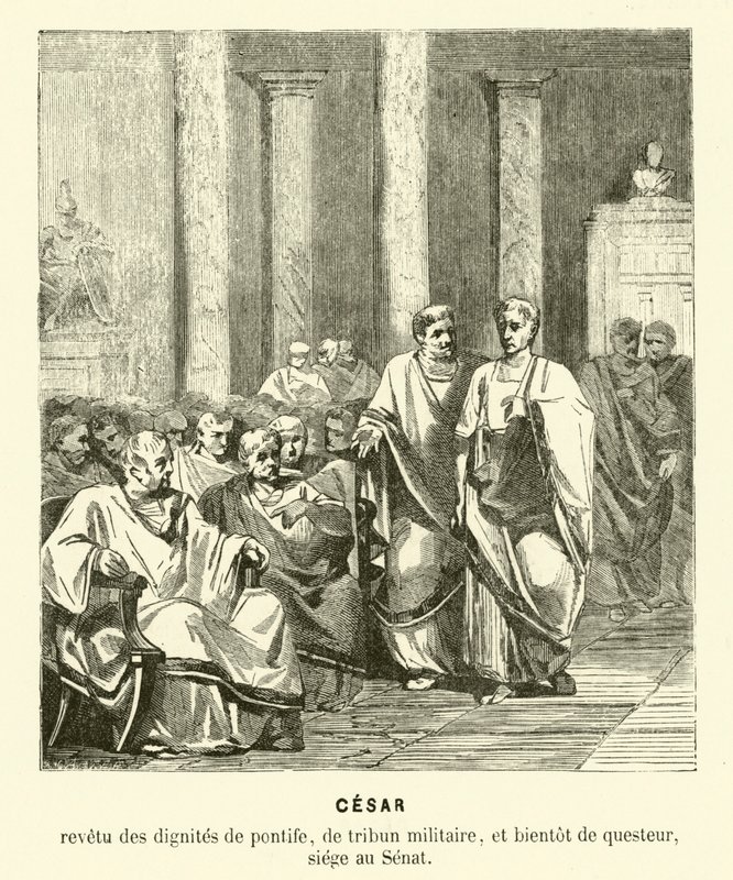 Julius Caesar in the Roman Senate by French School
