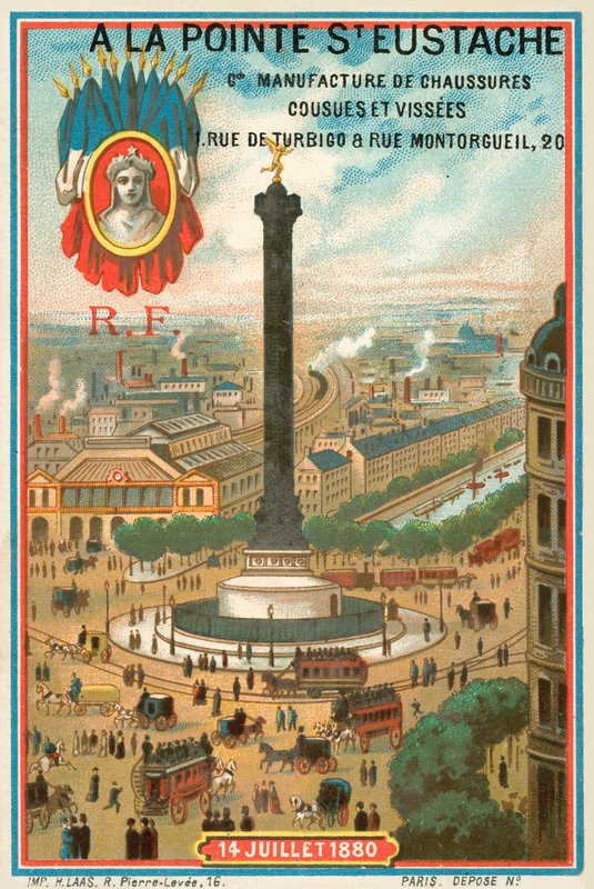 July Column commemorating the French Revolution of 1830, Paris by French School