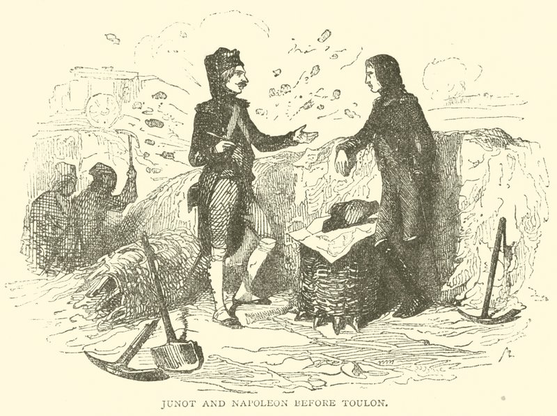 Junot and Napoleon before Toulon by French School