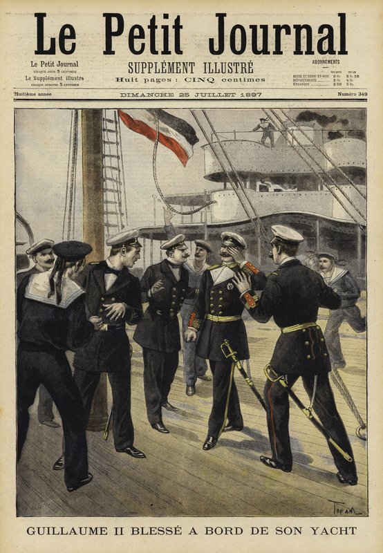 Kaiser Wilhelm II of Germany injured on board his yacht, 1897 by French School