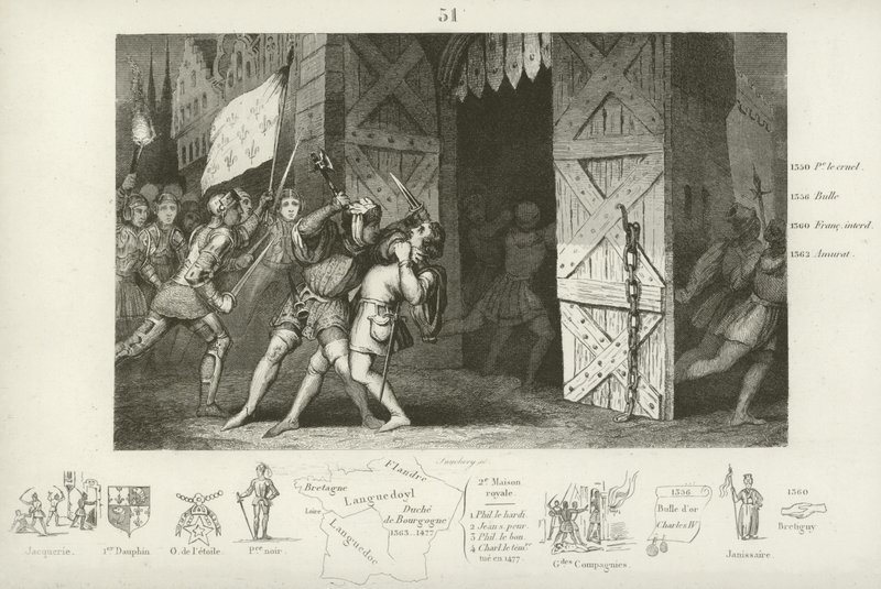 Killing of Etienne Marcel, provost of the merchants of Paris, by Jean Maillard, Paris, July 1358 by French School