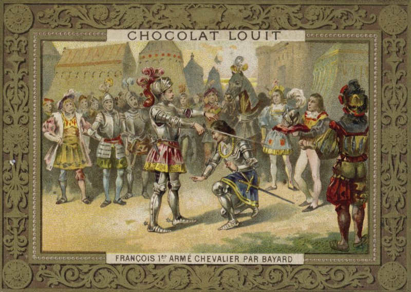 King Charles I of France knighted by Chevalier de Bayard after the Battle of Marignano, 1515 by French School