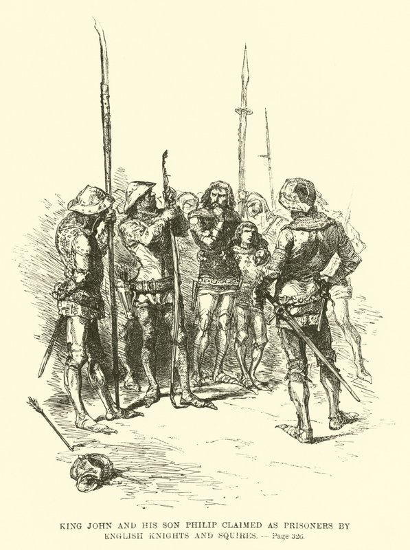 King John and His Son Philip Claimed as Prisoners by English Knights and Squires by French School