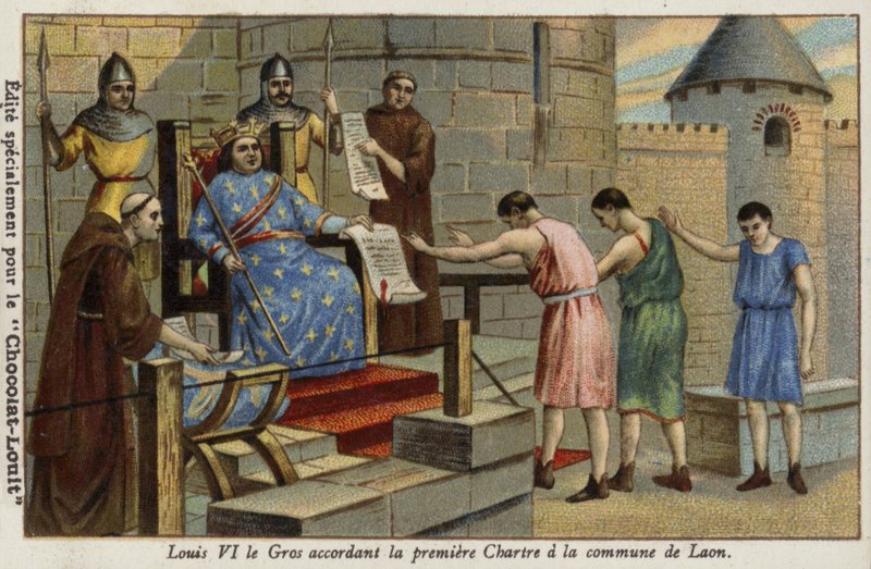 King Louis VI of France Granting the First Charter to the Town of Laon, 1128 by French School