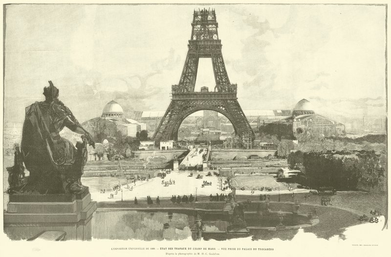 The 1889 Universal Exposition, State of the Works at Champ de Mars, View Taken from the Trocadero Palace, After the Photograph by M H-C Godefroy by French School