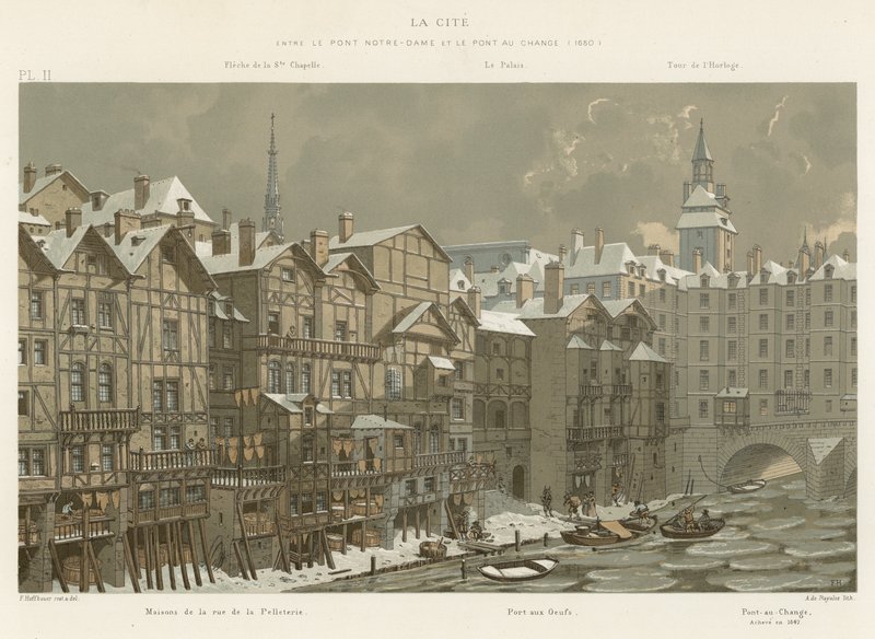 The Cité, between Pont Notre-Dame and Pont au Change, 1650 by French School
