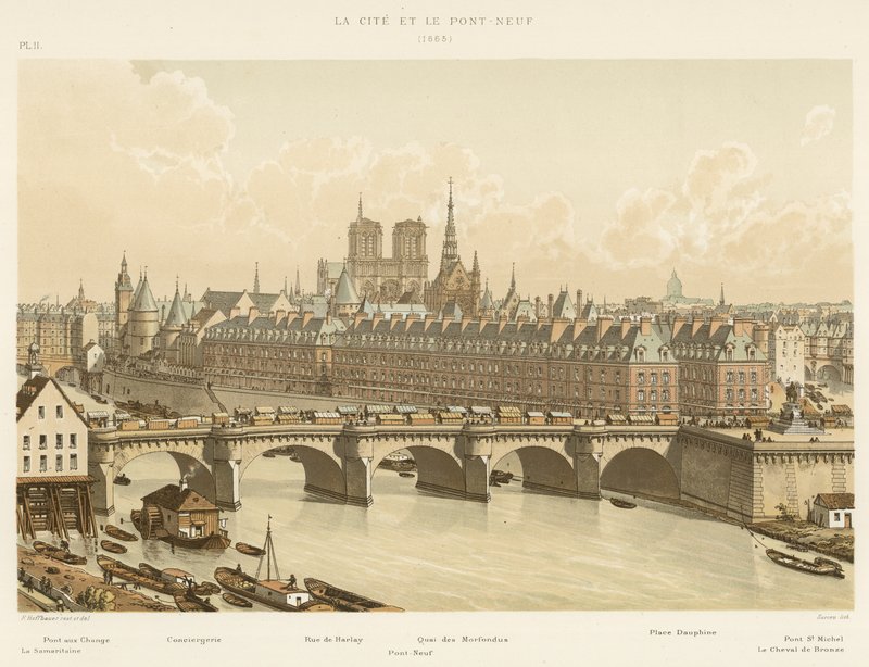 The Cité and Pont-Neuf, 1665 by French School