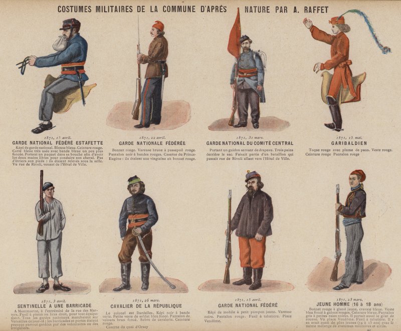 La Commune de Paris, Costumes Militaires De La Commune by A Raffet by French School