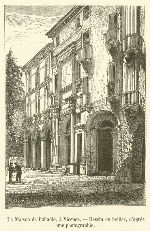 The House of Palladio, Vicenza (engraving) by French School