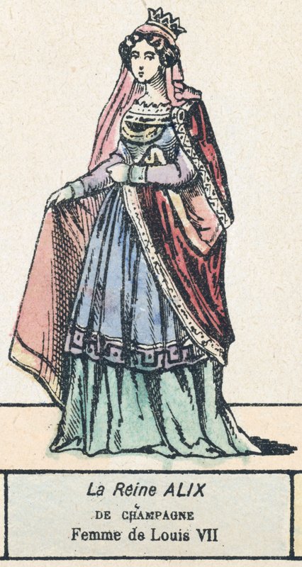 Queen Alix of Champagne, Wife of Louis VII by French School