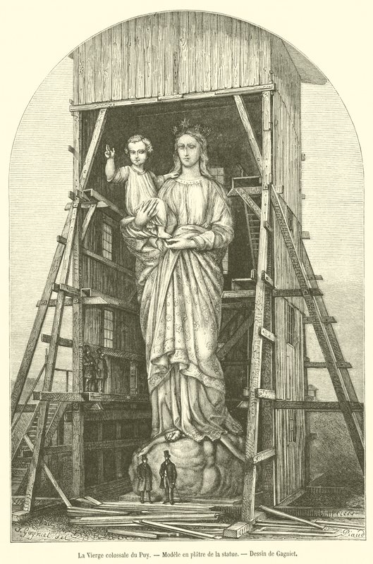 The Colossal Virgin of Puy, Plaster Model of the Statue (engraving) by French School