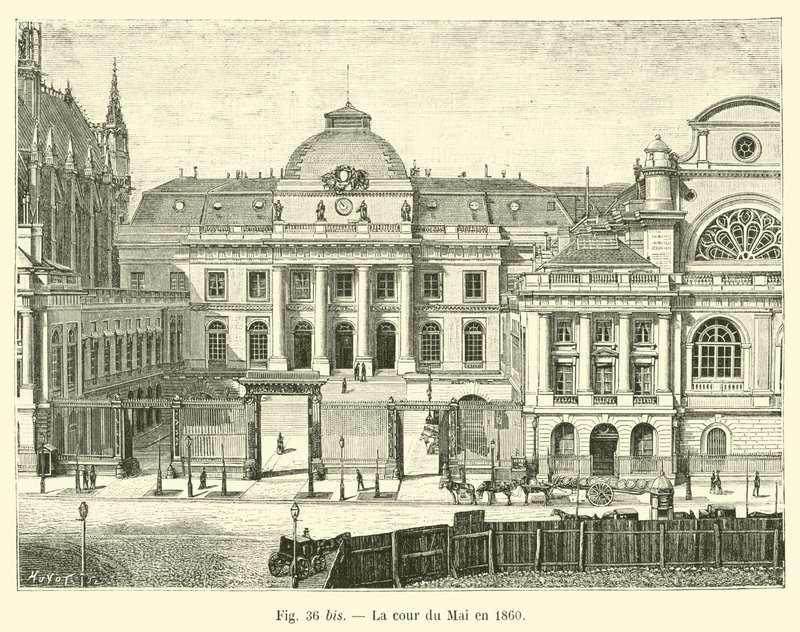 The Cour du Mai in 1860 by French School