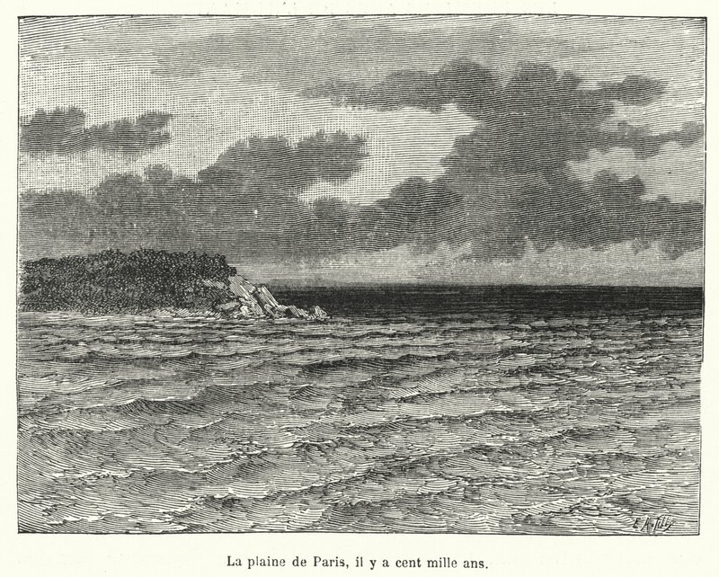 The Plain of Paris, One Hundred to One Thousand Years Ago (engraving) by French School