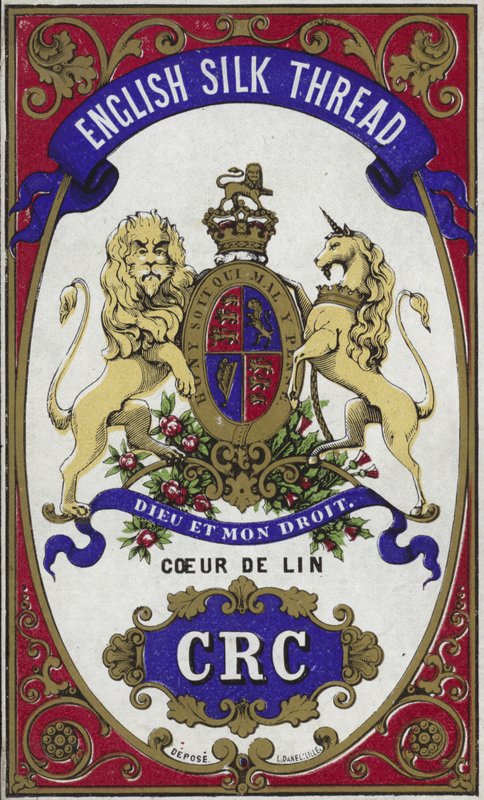Label for English silk thread by French School