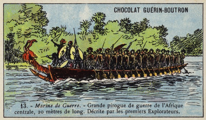 Large Central African war canoe by French School