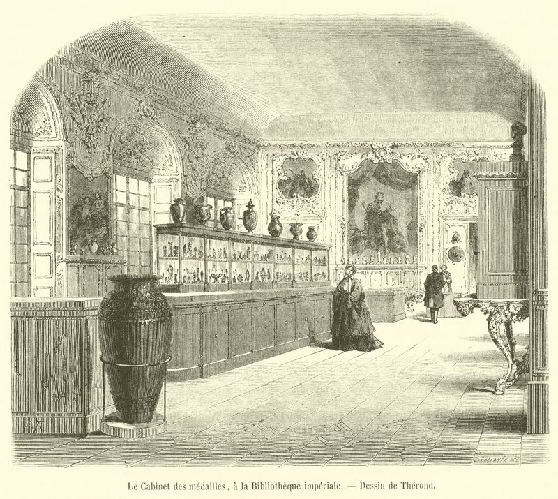 The Medal Cabinet at the Imperial Library by French School
