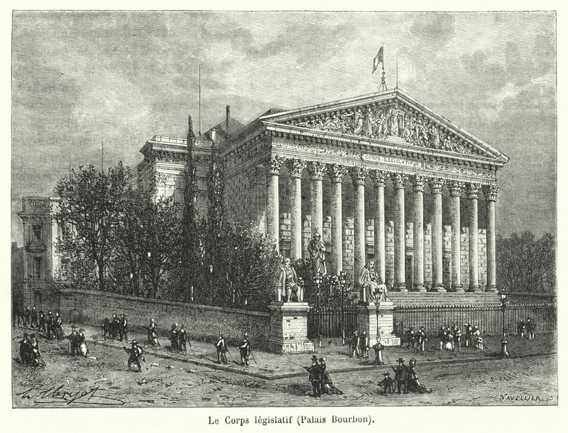 The Legislative Body, Palais Bourbon (engraving) by French School