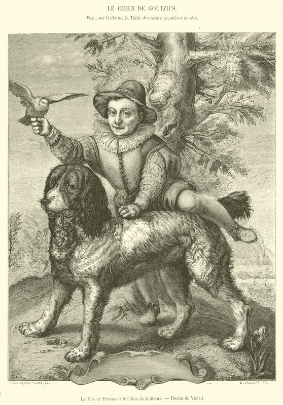 The Son of Frisius and the dog of Goltzius by French School