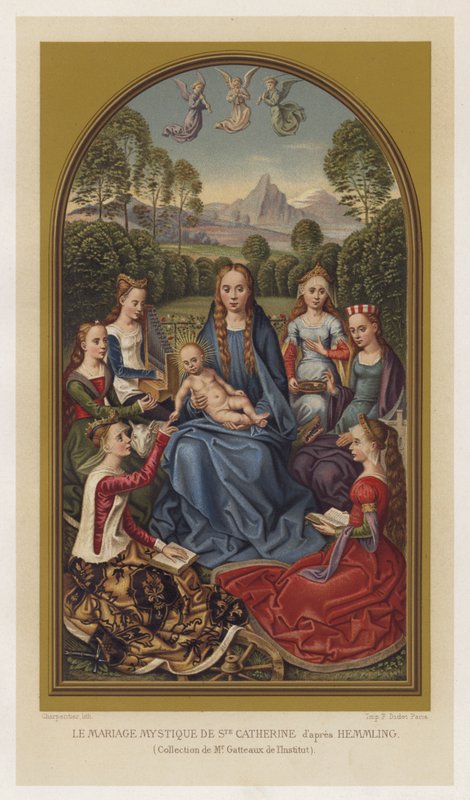 The Mystical Marriage of St. Catherine after Hemmling, Collection of Mr. Gatteaux of the Institute by French School