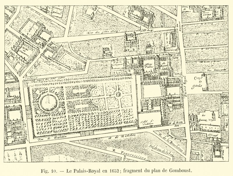 The Palais-Royal in 1652; Fragment of the Gomboust Plan by French School