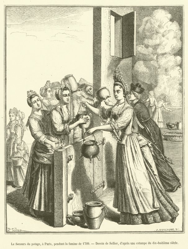 The Soup Relief, Paris, During the Famine of 1709 by French School