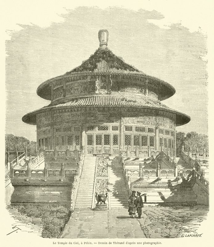 The Temple of Heaven, in Beijing (engraving) by French School